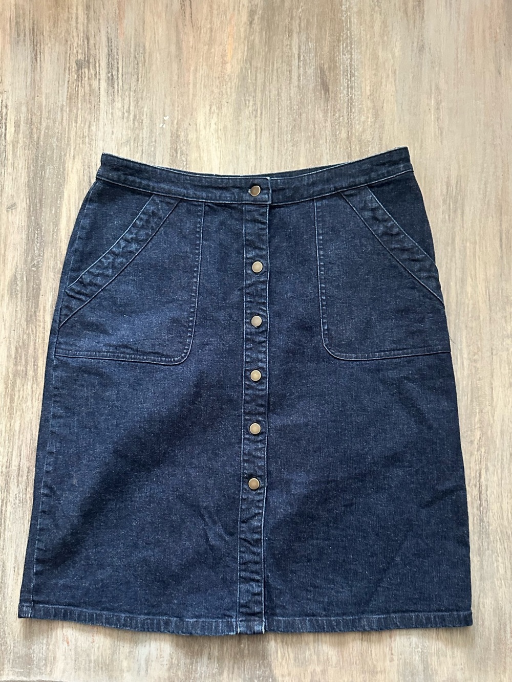 Banana Republic Women’s Dark Blue Button-Front Midi Denim Skirt